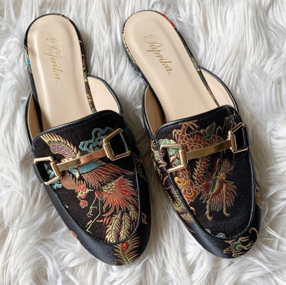 Paprika Shoes - ⬇️$80 Paprika Asian-inspired satin mule flats
